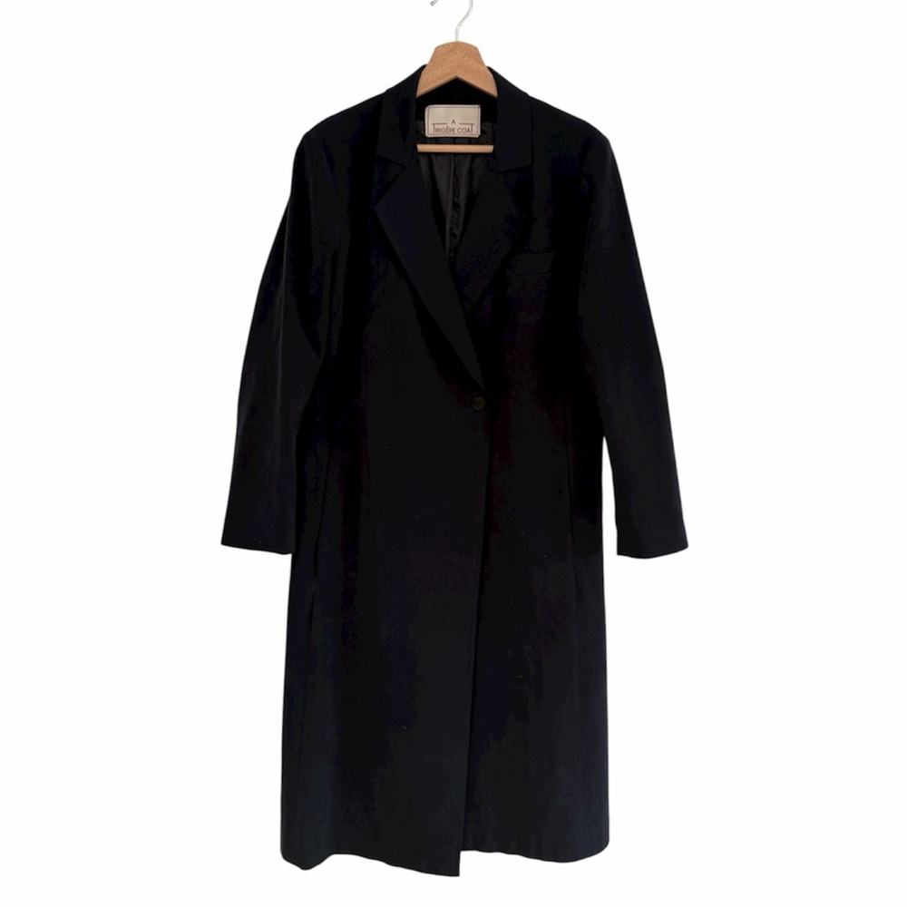 Vintage Trigere Black Ultra Suede 3/4 Length Coat
